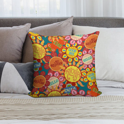 It's A Small World Flowers (original) Soft Washable Throw Pillow