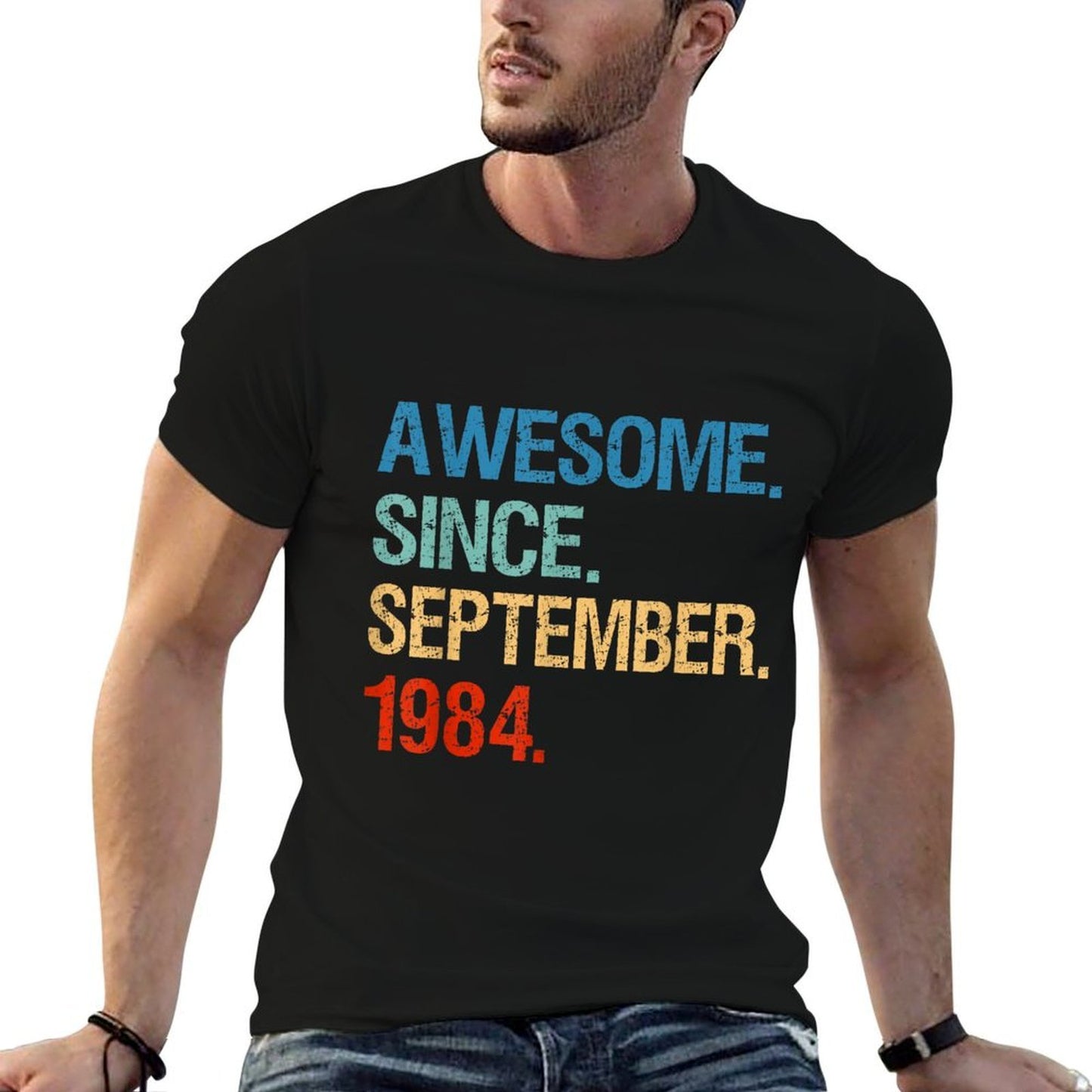 Awesome Since September 1984 Vintage 35th Birthday Gifts  Slim-fit Cut T-Shirt
