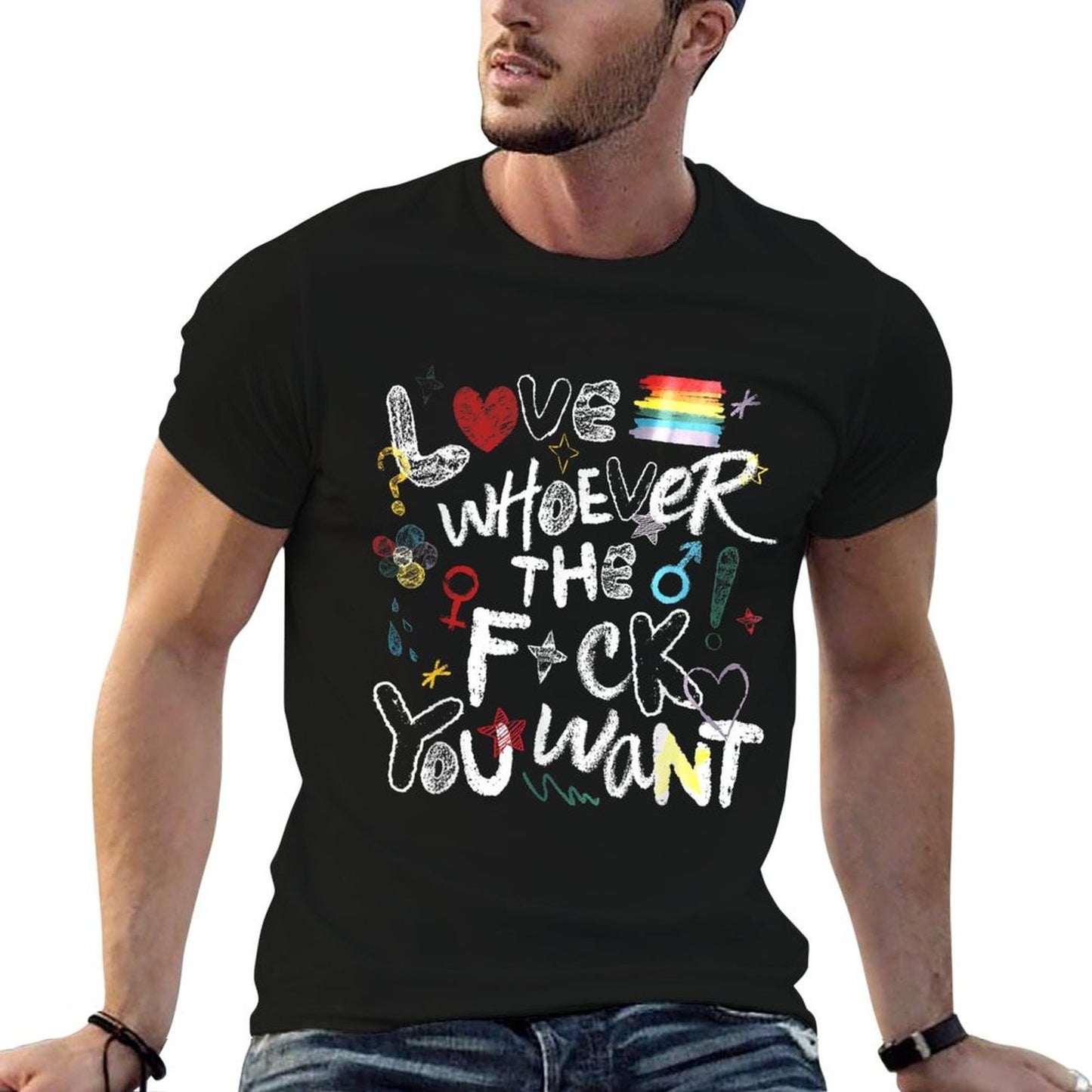 Love Whoever The Fck You Want Rainbow LGBT Gay Lesbian Pride  Versatile T-Shirt