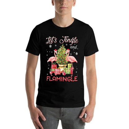 Lets Jingle And Flamingle Funny Flamingo Christmas Gift  Eco-friendly Material T-Shirt