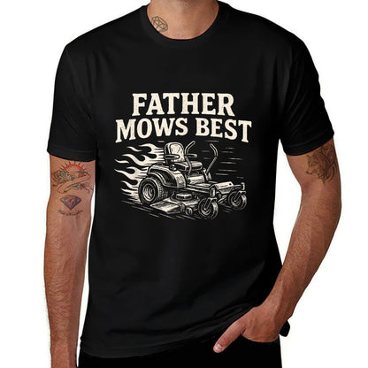 Father Mows Best Funny Fathers Day Dad Jokes Lawn Mowing  Breathable T-Shirt