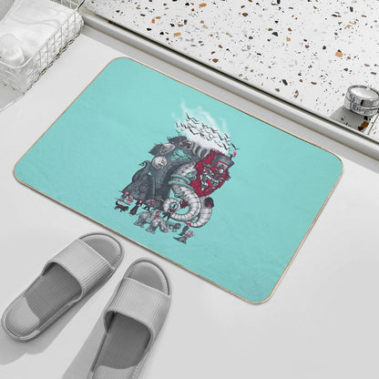 Dark Circusbot  Slip-Resistant Bath Mat