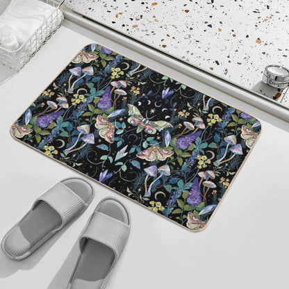 Crystal Moth Mushroom  Absorbent Bath Mat