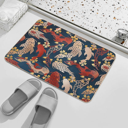 Kyoto Koi Fish Pattern  Eco-Friendly Bath Mat