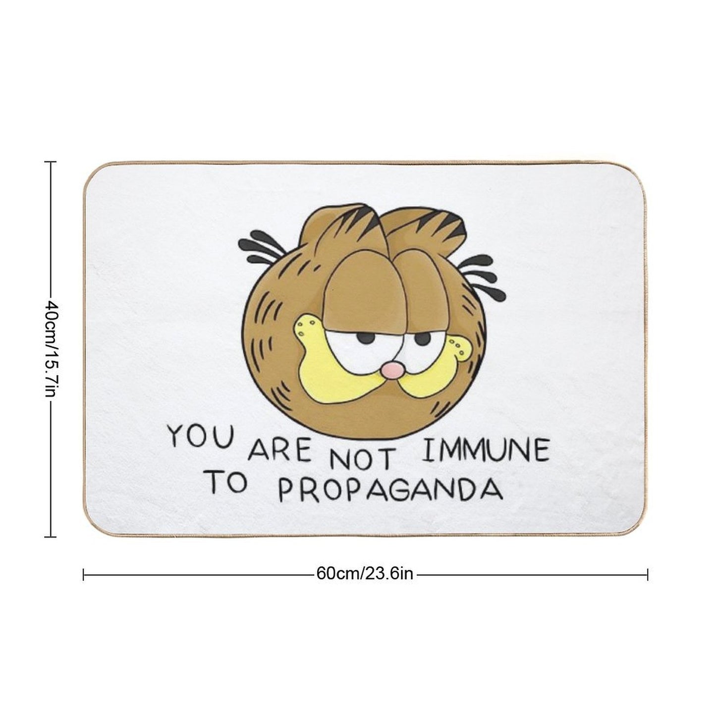 Garfield You Are Not Immune to Propaganda HD  Fade-Resistant Bath Mat
