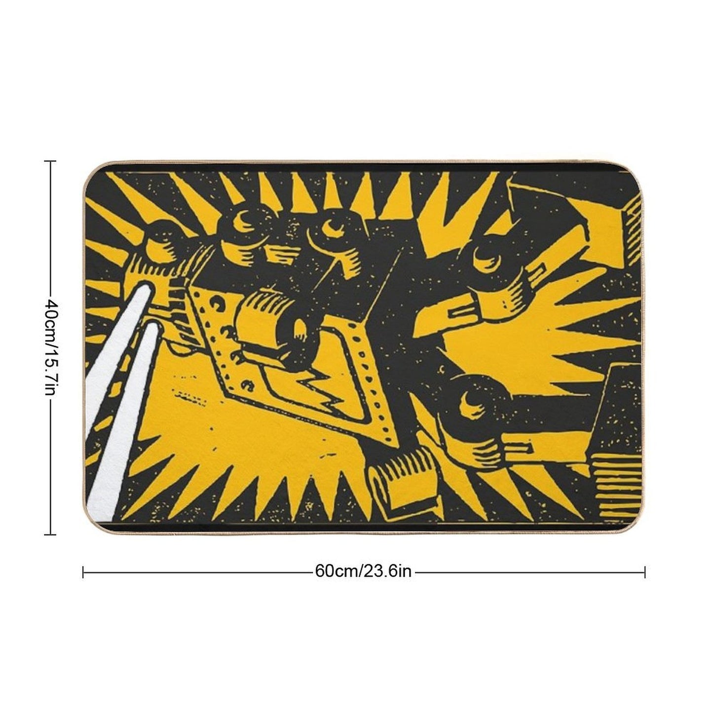 Black Robot Durable Bath Mat