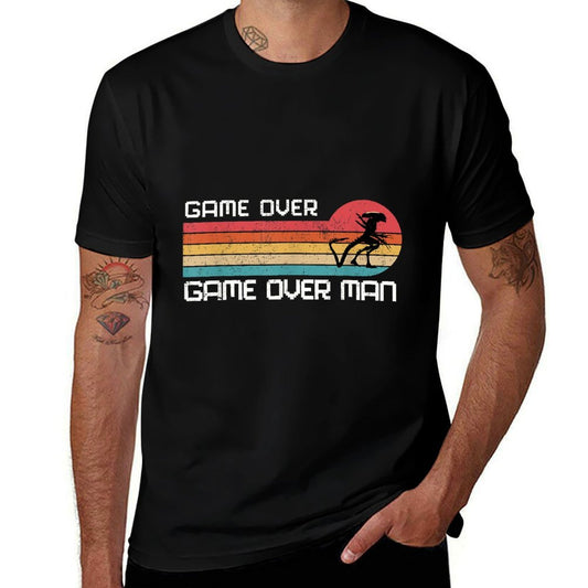 Novawarez Alien Game Over Man Unisex-Adults Black Small Alien-Themed Halloween  Breathable T-Shirt