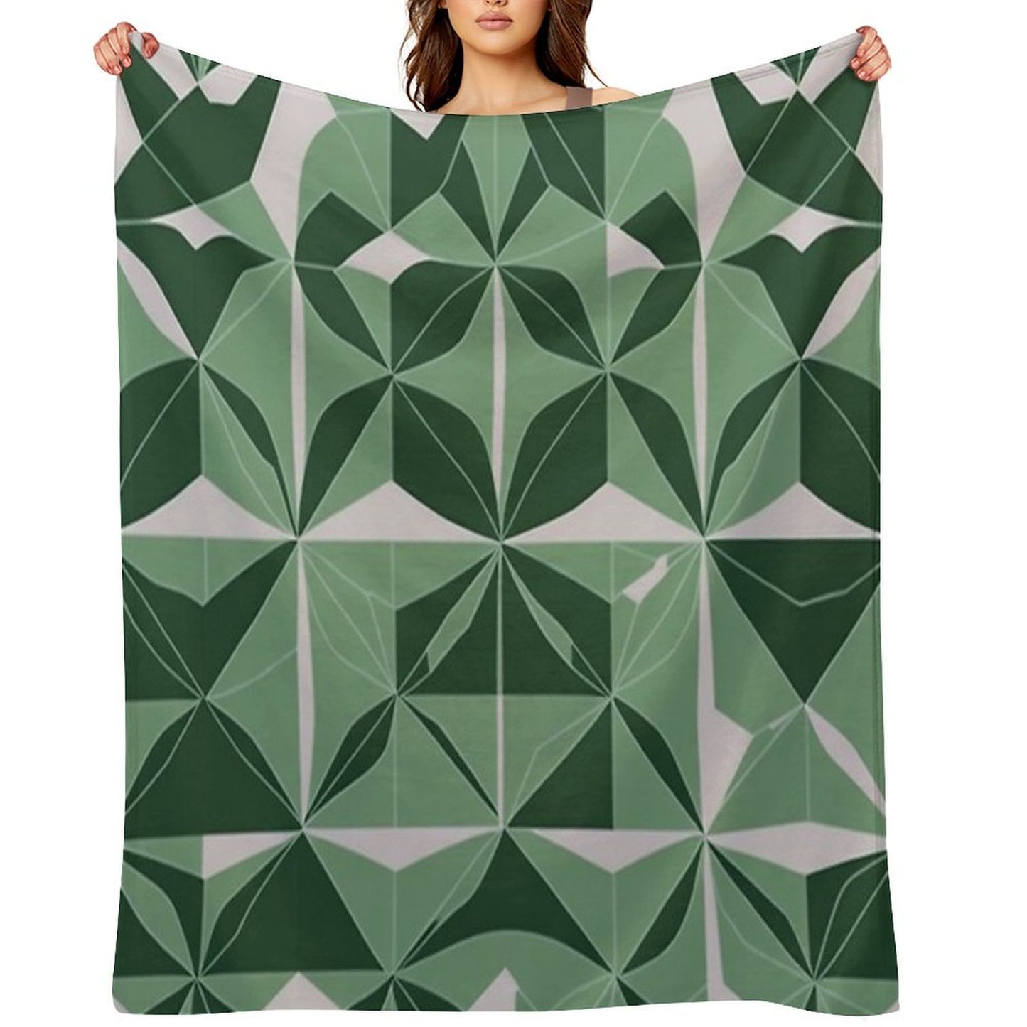 Minimalist Geometric Patterns Eco-conscious Throw Blanket