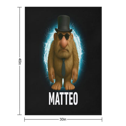 Matteo Italian Brainrot Meme Mateo Brainrot Mateooo Matteooo Versatility Throw Blanket