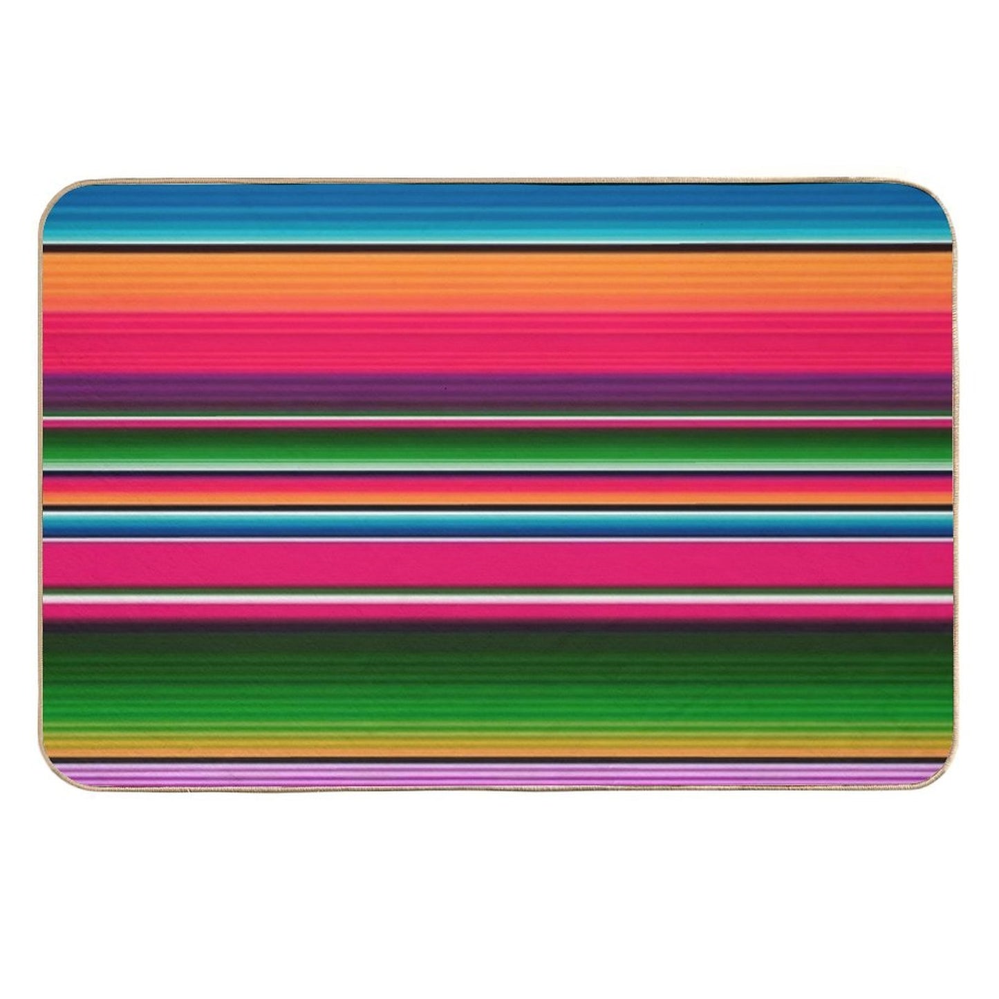 Mexican Blanket Striped Fiesta Serape  Stain-Proof Bath Mat
