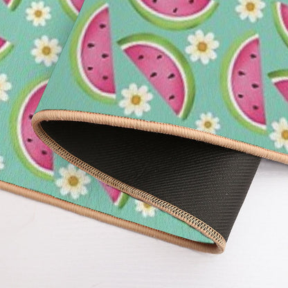 Watermelons And Daisies  Slip-Resistant Bath Mat