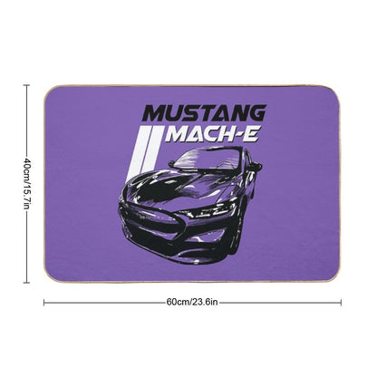 Retro Mustang Mach-E Vintage Stripes Durable Bath Mat