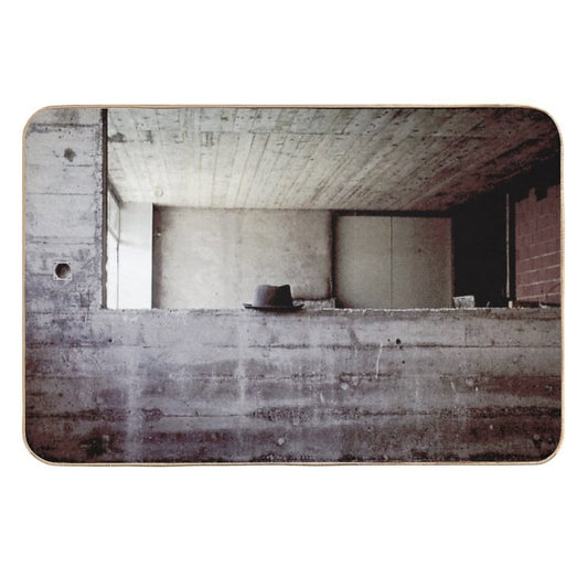 Hat During Lunchbreak Building Photolab in Rotkreuz, Switzerland 1968  Pet-Safe Bath Mat