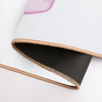 Pink Sea Scallop Shell Sketch  Toxin-Free Bath Mat