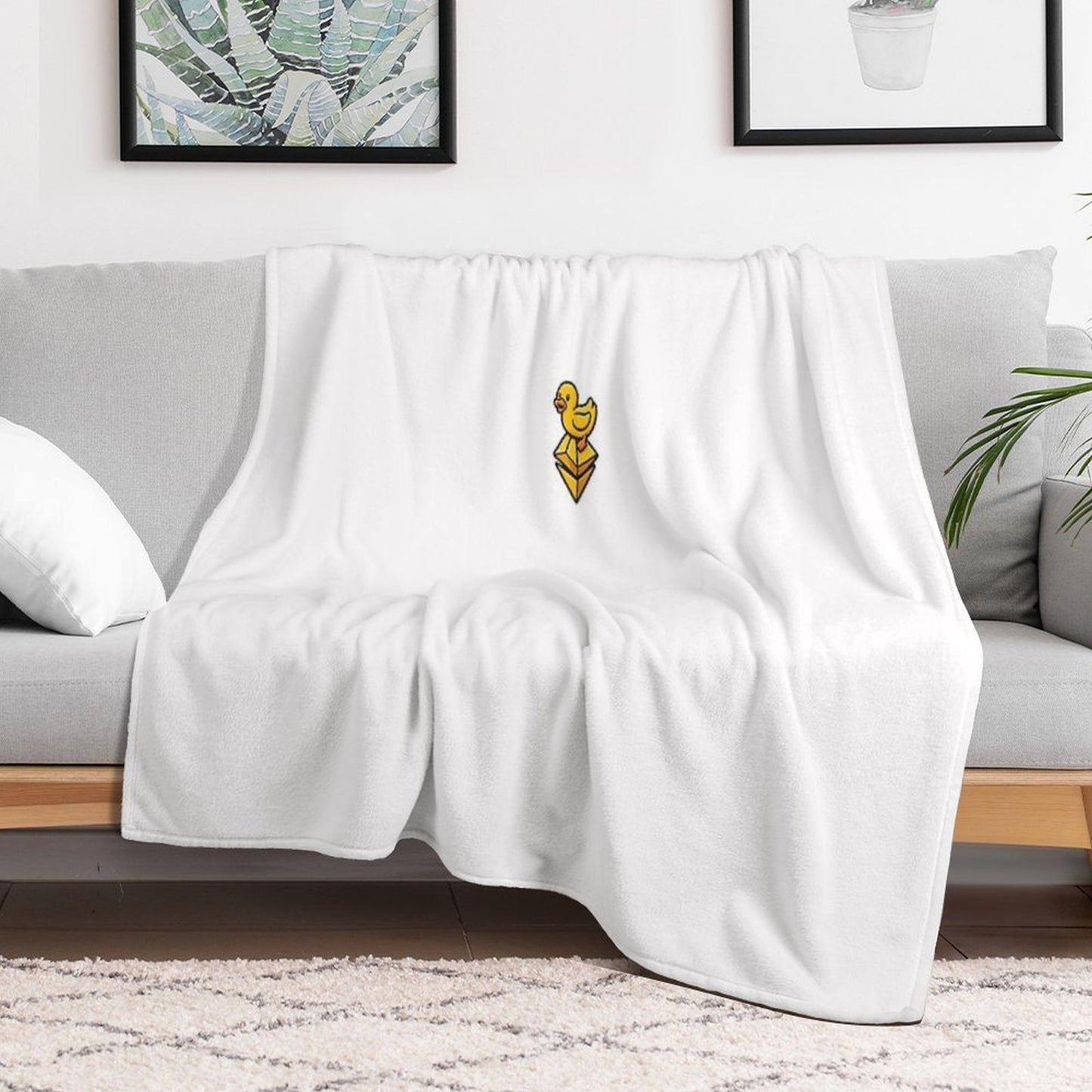 Duck on ETH Velvety-soft Throw Blanket