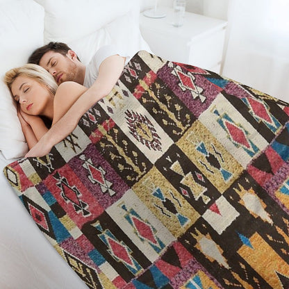 Moroccan Heritage Pattern Carpet All-season Throw Blanket
