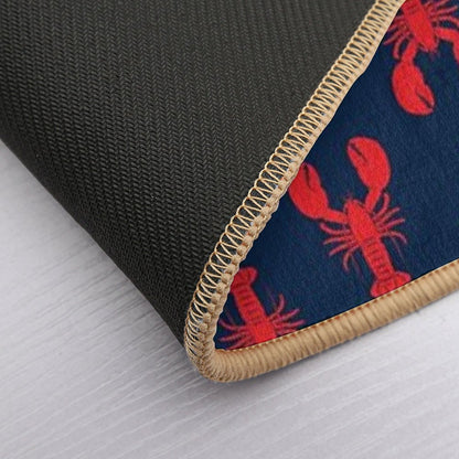 Lobsters - Red on Navy  Dirt-Trapping Bath Mat