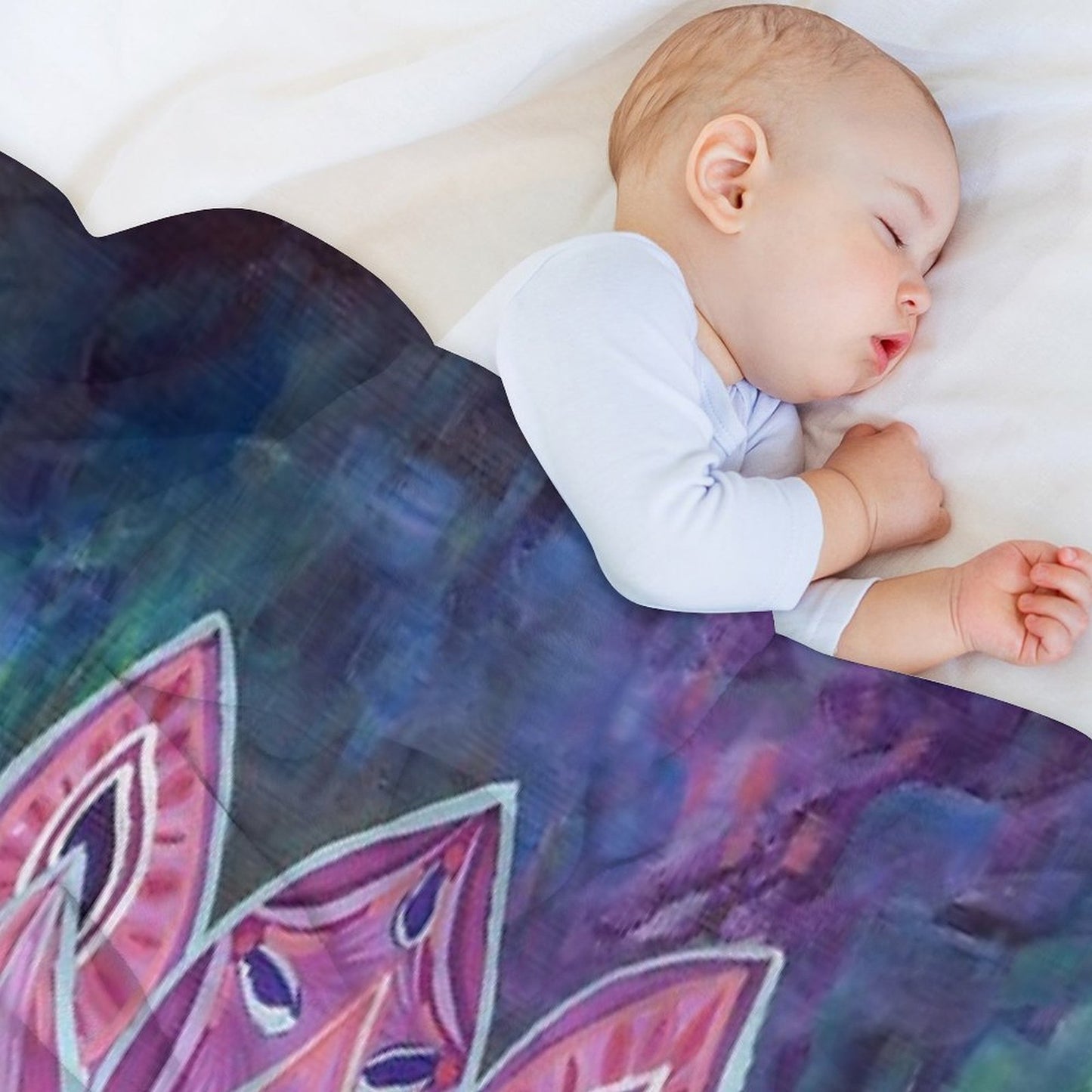 Purple Lotus Wrinkle-free Throw Blanket