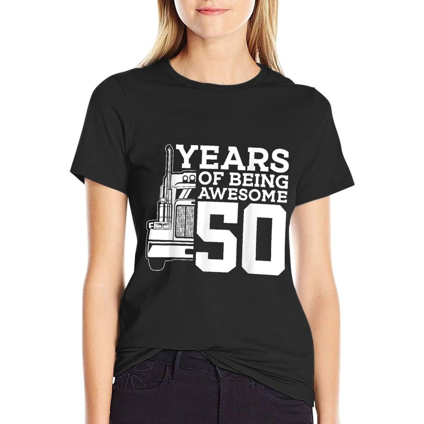 Truck Driver 50 YEARS OF BEING AWESOME TRUCKER 50th BIRTHDAY  Vintage-inspired T-Shirt