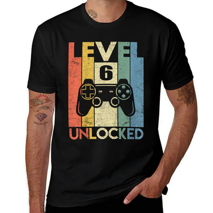 Level 6 Unlocked Funny Video Gamer 6th Birthday Gift  Wrinkle-resistant T-Shirt