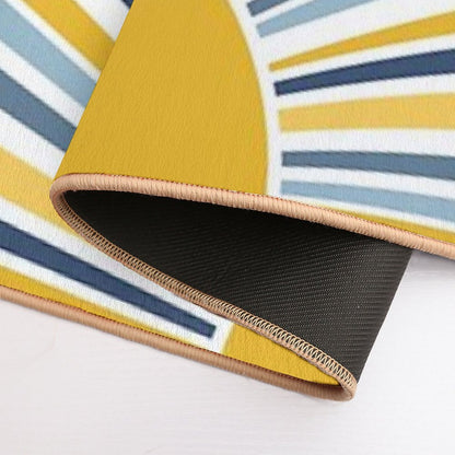 Blue And Yellow Sun, Sunrise  Eco-Friendly Bath Mat