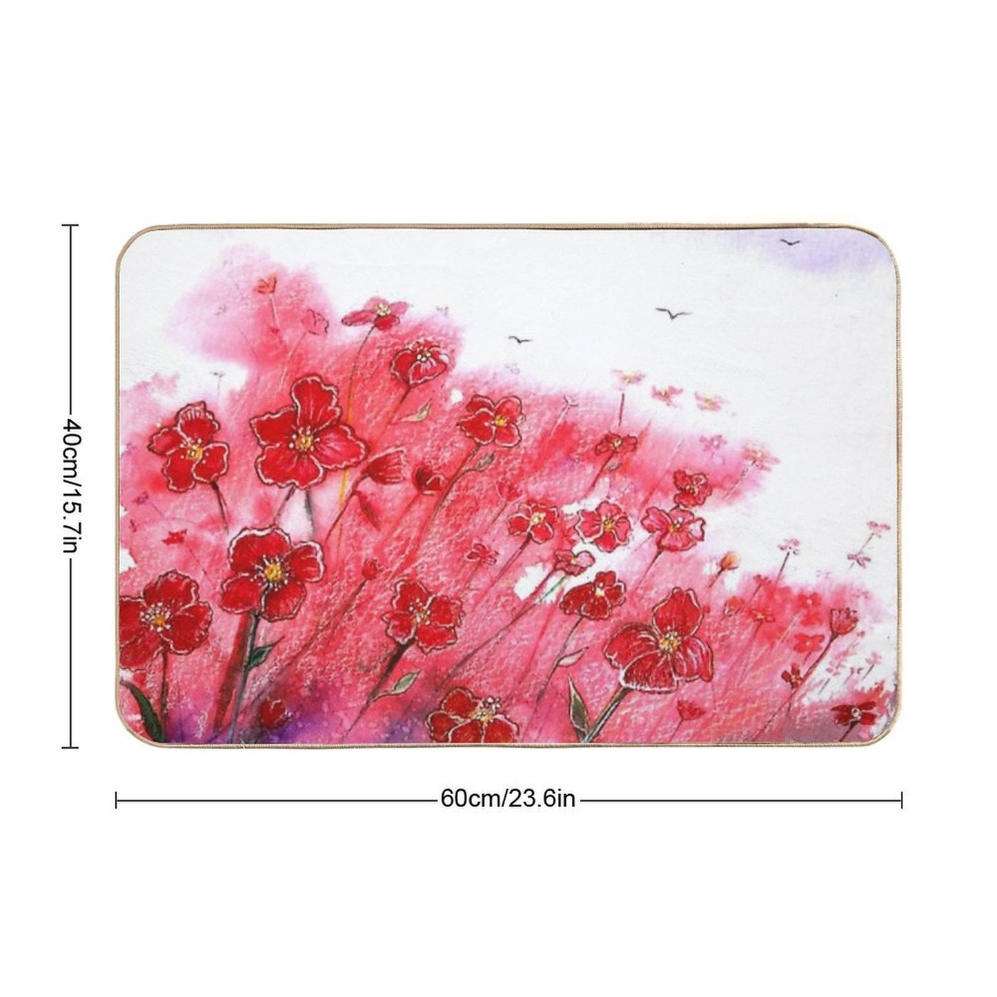 Dancing Poppies  Long-Lasting Bath Mat