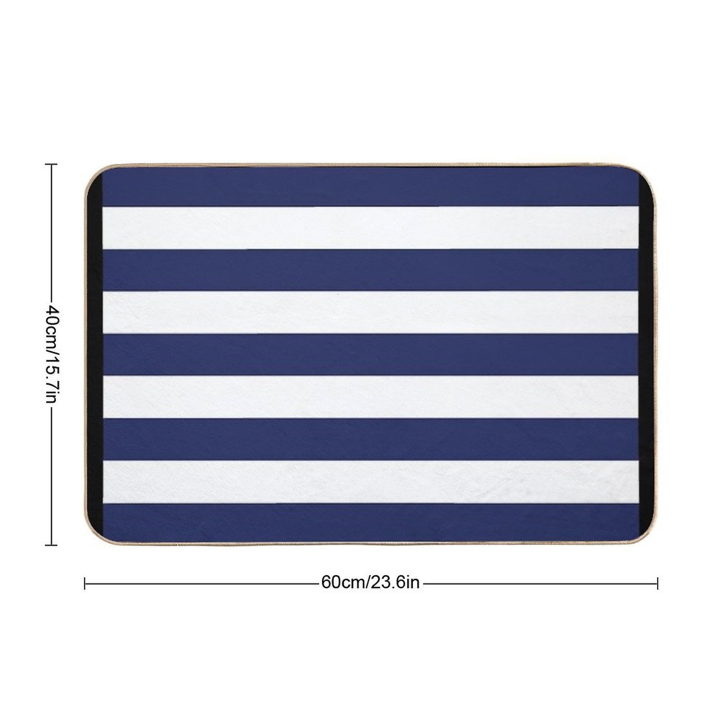 Navy Blue And White Stripes  High-Traffic Bath Mat