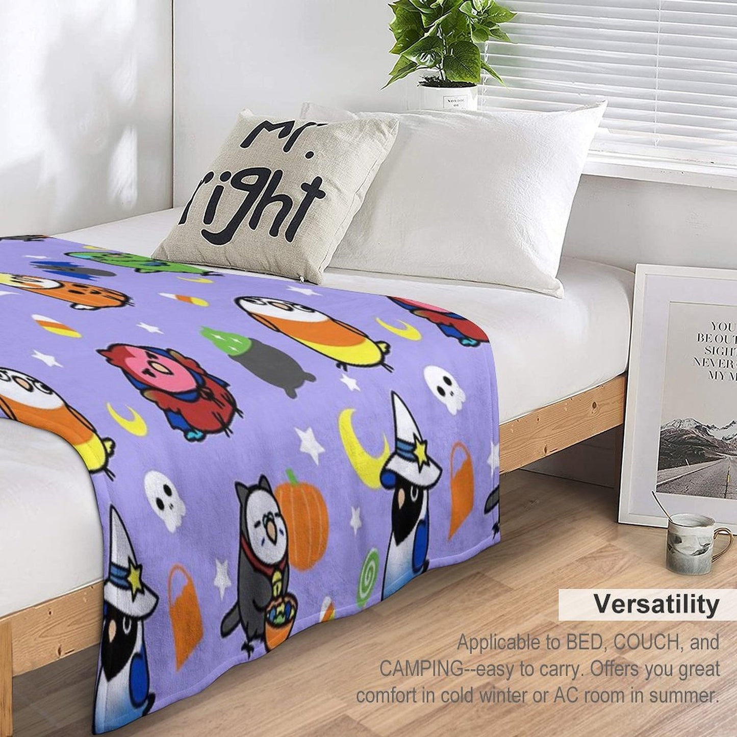 Chubby Bird Halloween Adventures V2 Versatility Throw Blanket