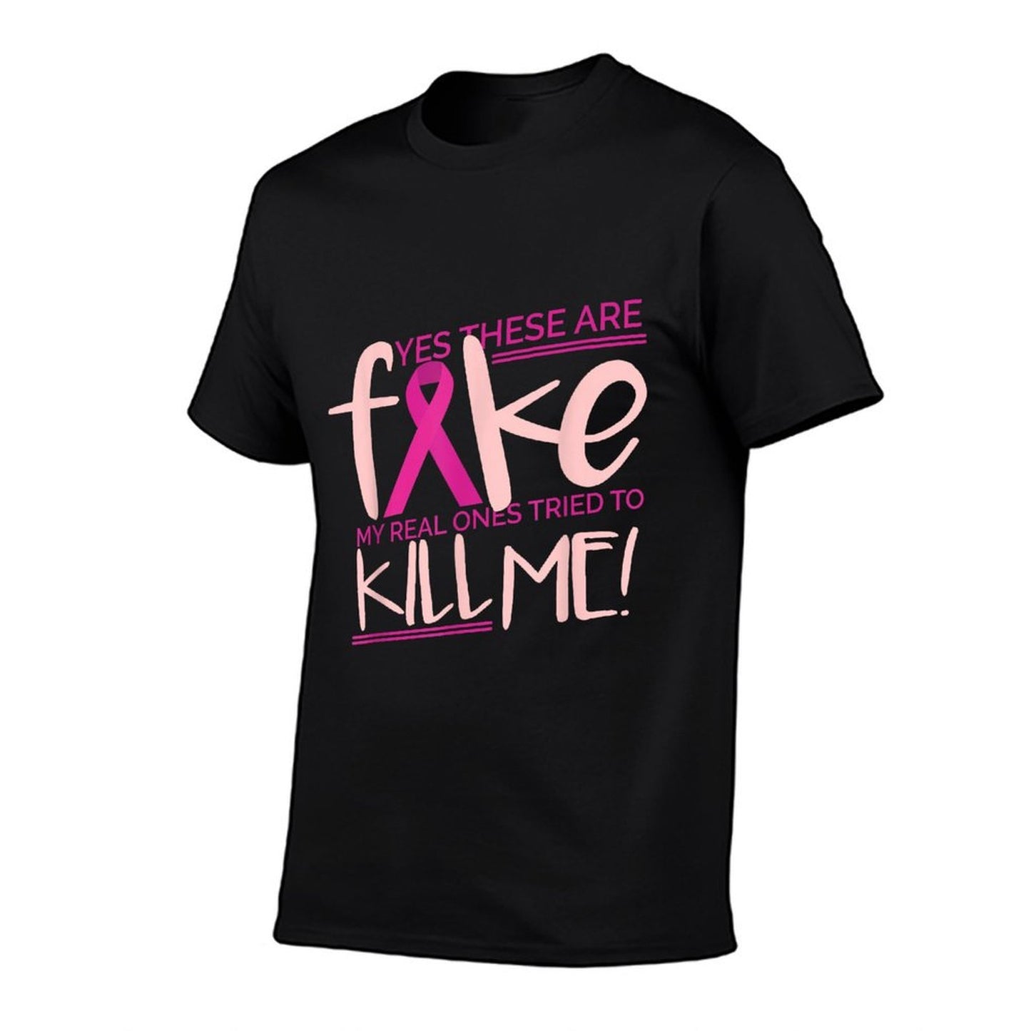 YES THESE ARE FAKE MY REAL ONES TRIED TO KILL ME Funny Meme  Oversized Silhouette T-Shirt