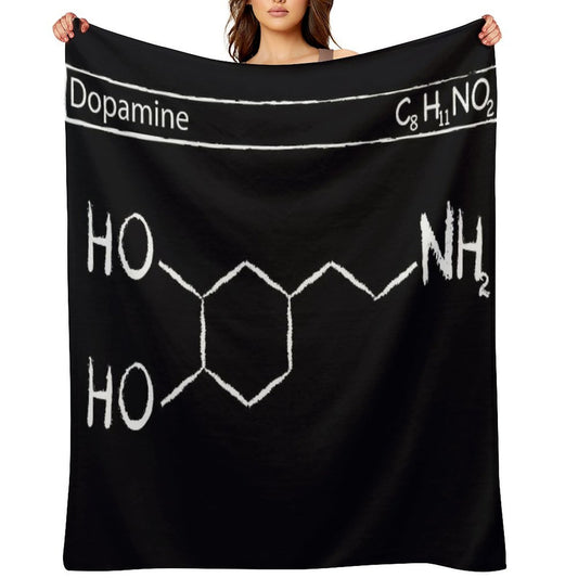 Dopamine Molecule T-Shirt Essentials- Chemistry Gift Wrinkle-free Throw Blanket