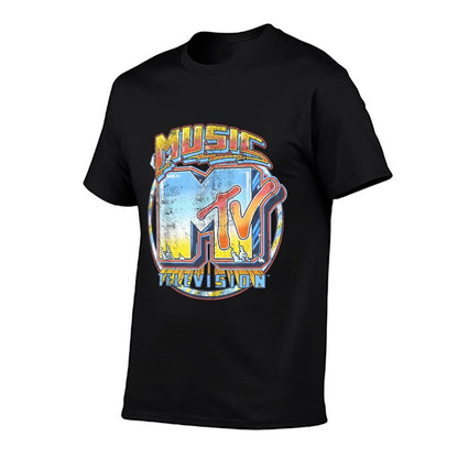 MTV Airbrushed Music Television Logo Graphic  Eco-friendly Material T-Shirt