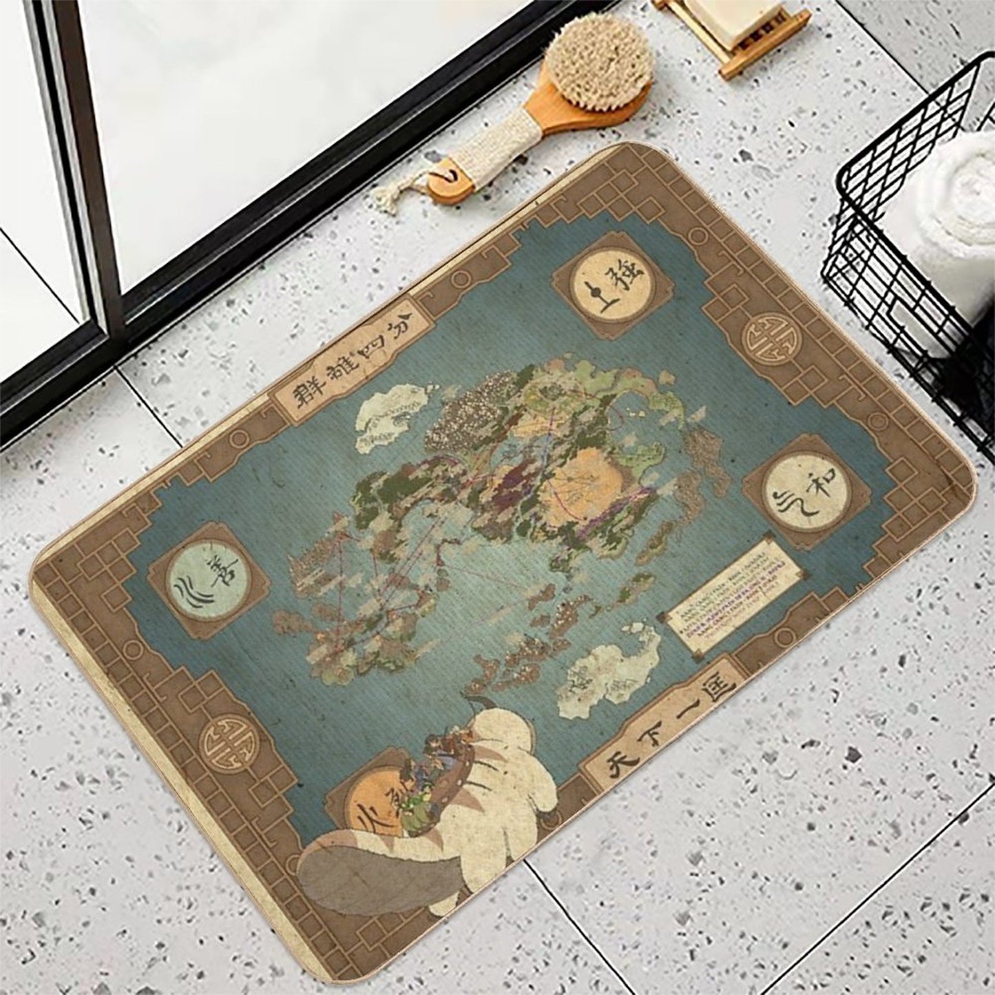 Avatar The Last Airbender Map Durable Bath Mat