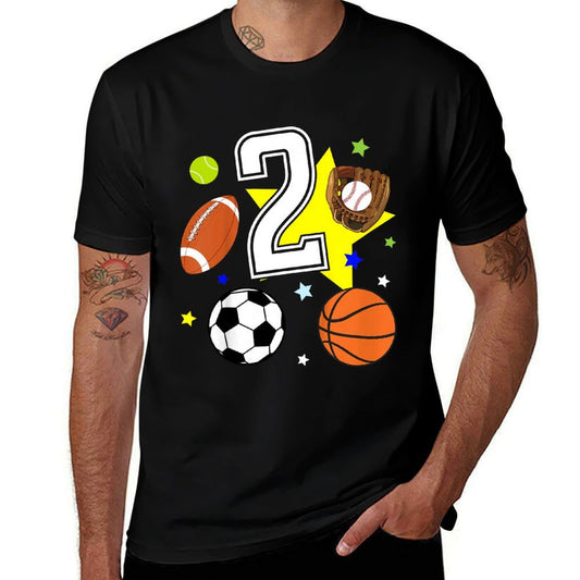 Kids 2nd Birthday Sports Birthday Theme 2 Year Old Boy  Affordable Price T-Shirt