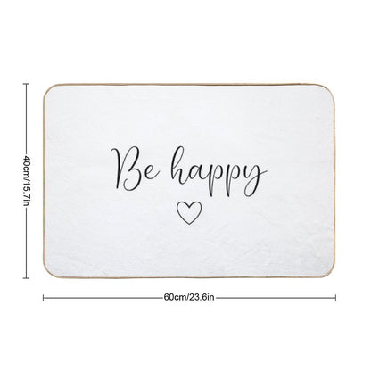 Be Happy - Artwork  Fade-Resistant Bath Mat