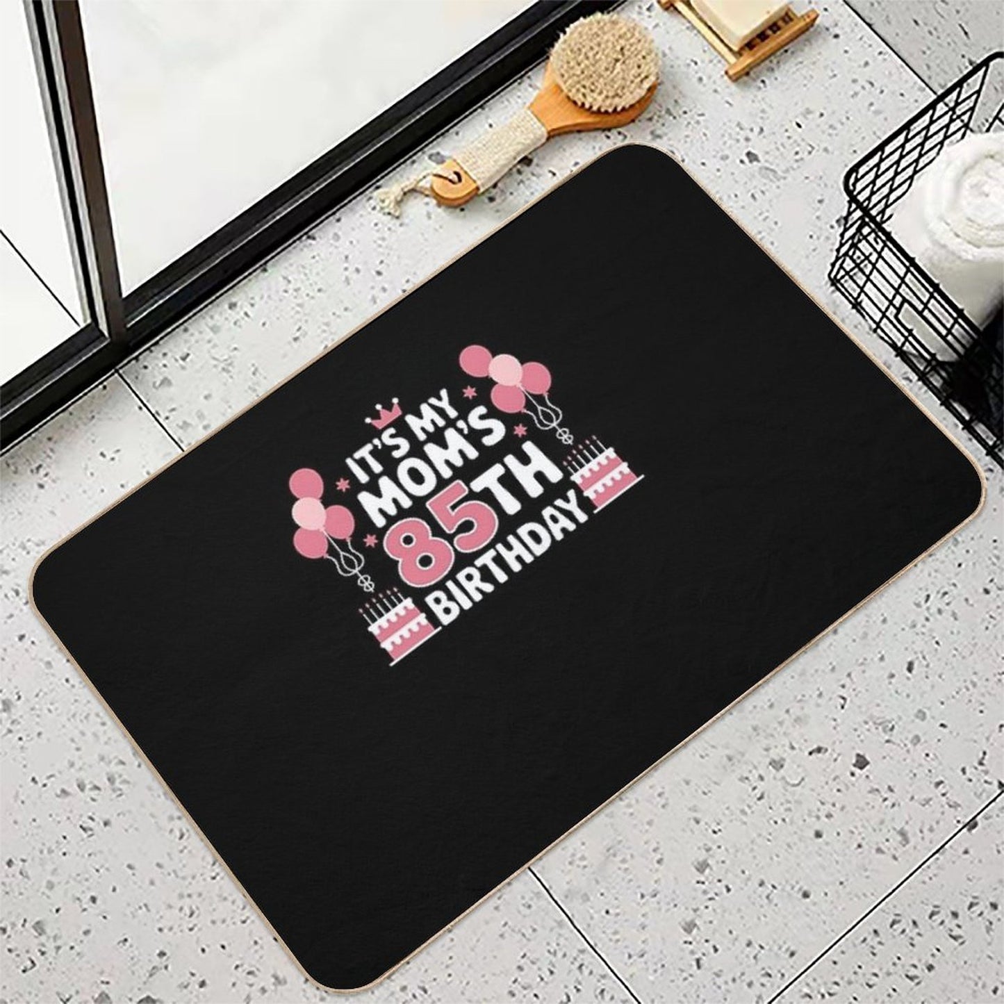 Balloons It's My Mom's 85th Birthday 1940 85 Years Old  Rapid-Drying Bath Mat