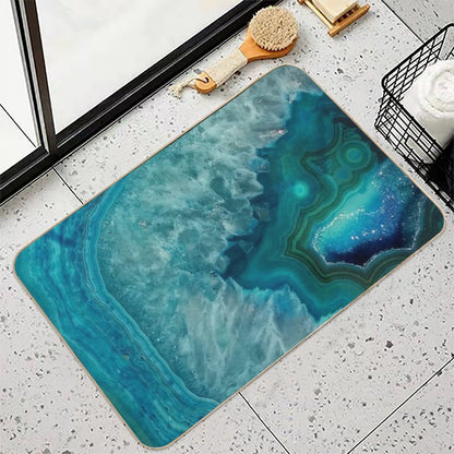 Turquoise Teal Agate Stone  Eco-Friendly Bath Mat