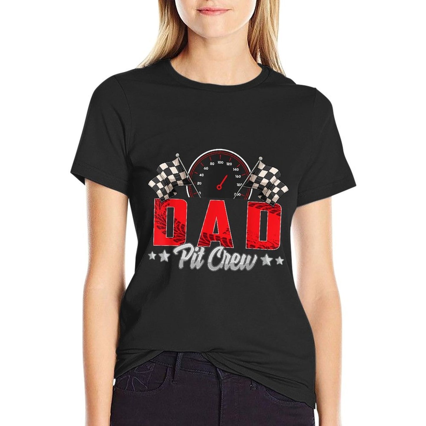 Race Car Birthday Party Racing Family Dad Pit Crew  Rolled Sleeves T-Shirt