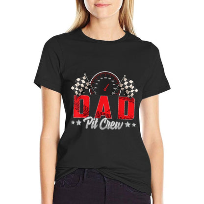 Race Car Birthday Party Racing Family Dad Pit Crew  Rolled Sleeves T-Shirt