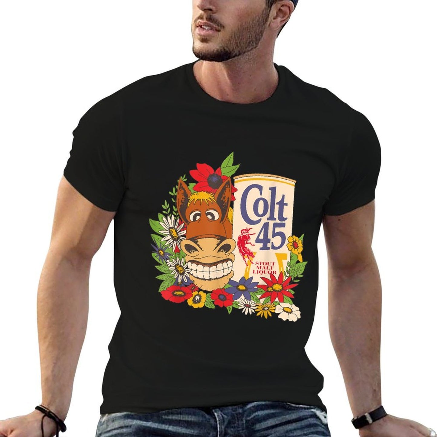 Colt 45 Classic Floral Donkey  Relaxed-fit T-Shirt