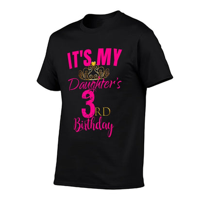 Cute It's My Daughter's 3rd Birthday Party Outfit Gift  Easy-care T-Shirt