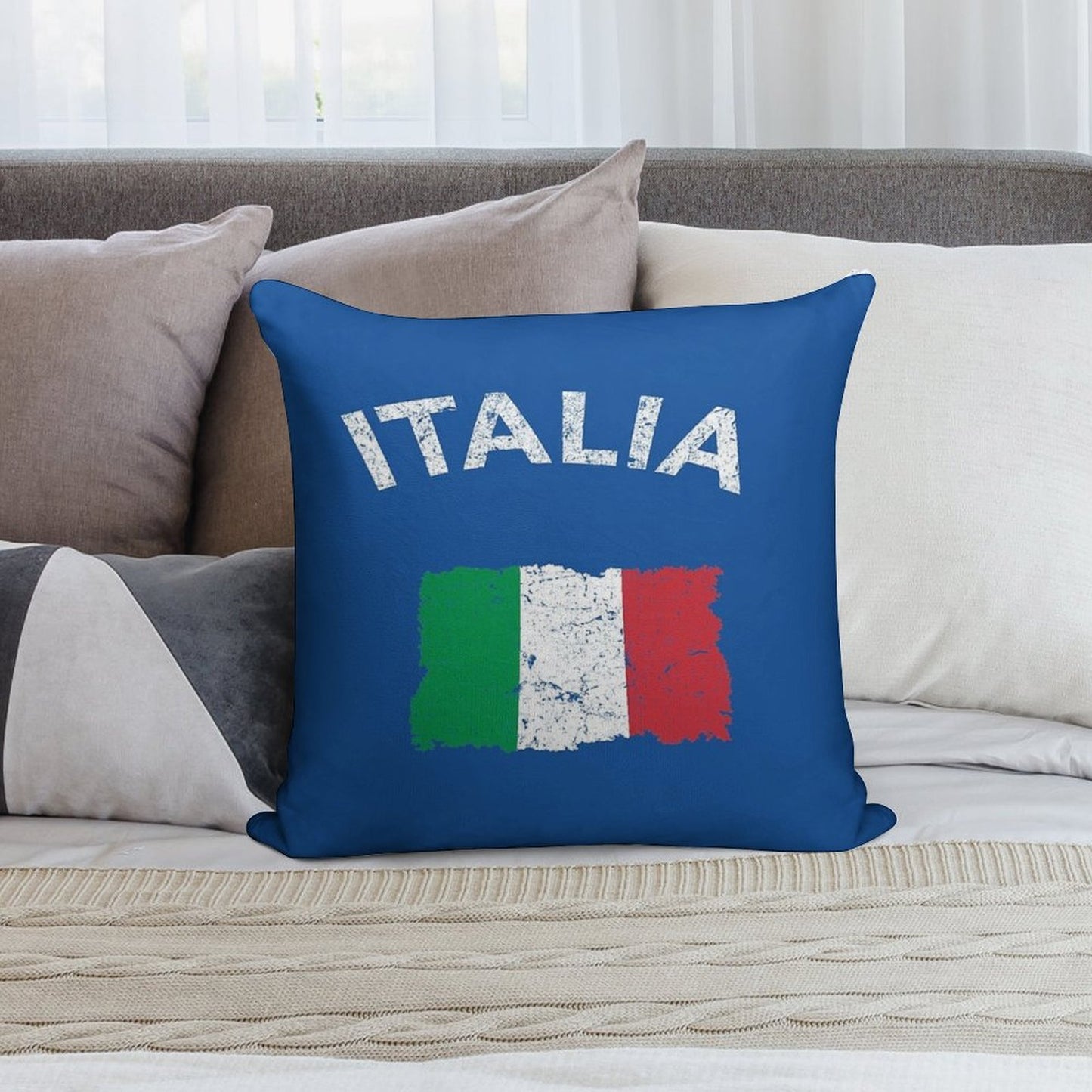 Vintage Italian Flag Soft Luxury Feel Throw Pillow