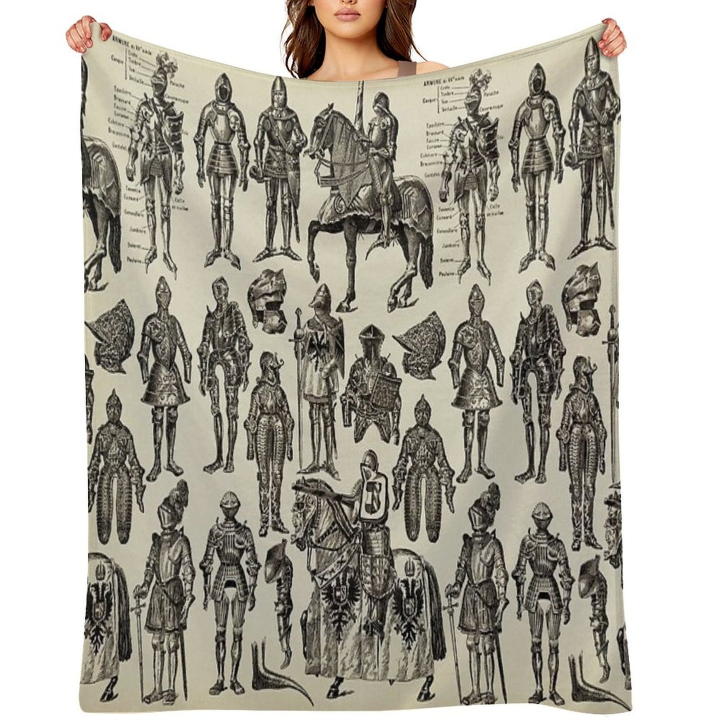Medieval Knight Quick-dry Throw Blanket