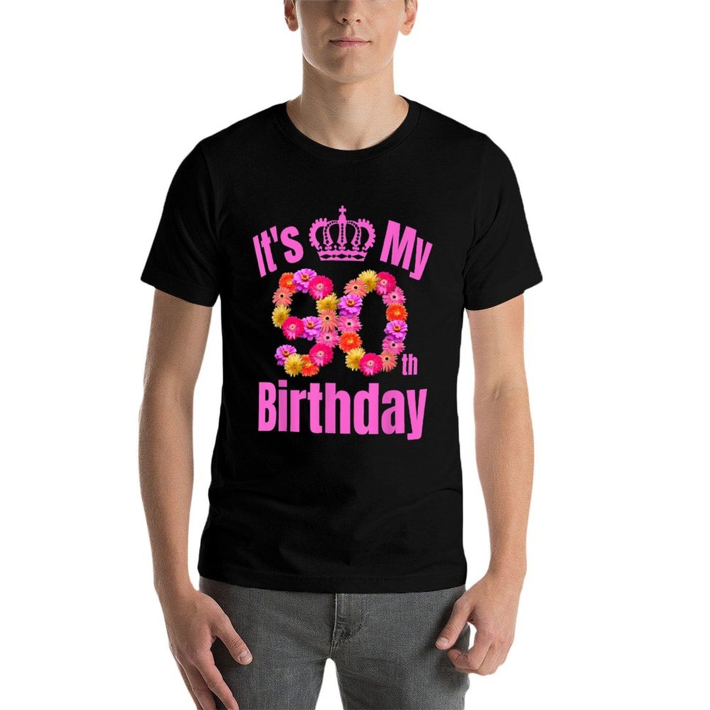 90 Year Old Birthday Flower Birthday Its My 90th Birthday  Vintage-inspired T-Shirt
