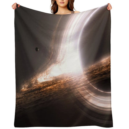 Interstellar Gargantua Black Hole Velvety-soft Throw Blanket