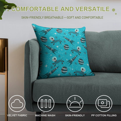 Dogs of The Future Soft Fade-Resistant Throw Pillow