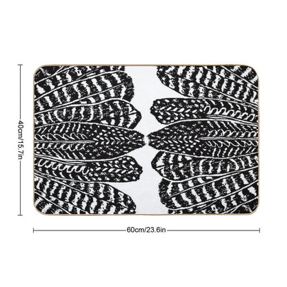 Tribal Feathers Black  High-Traffic Bath Mat