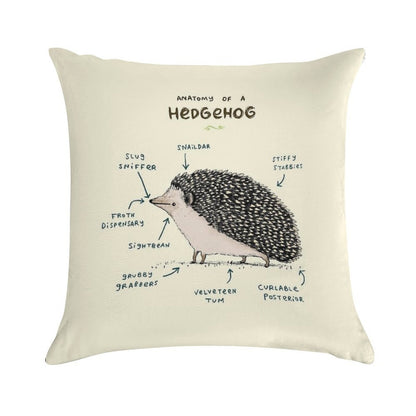 Anatomy of A Hedgehog Soft Home Decor Throw Pillow