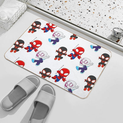 Spidey Amazing Friends, Spiders Babies, Spider Ghost, Cute Baby Spidey Girl, Cartoon Spidey, Black Spidey Durable Bath Mat