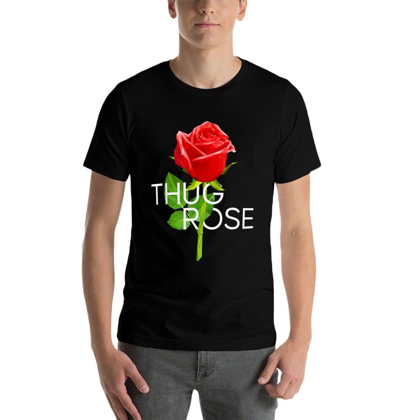 Thug Rose Floral Flower  Cotton T-Shirt