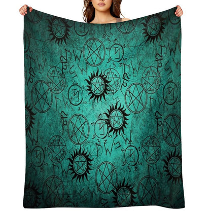 Supernatural Teal Shrink-resistant Throw Blanket